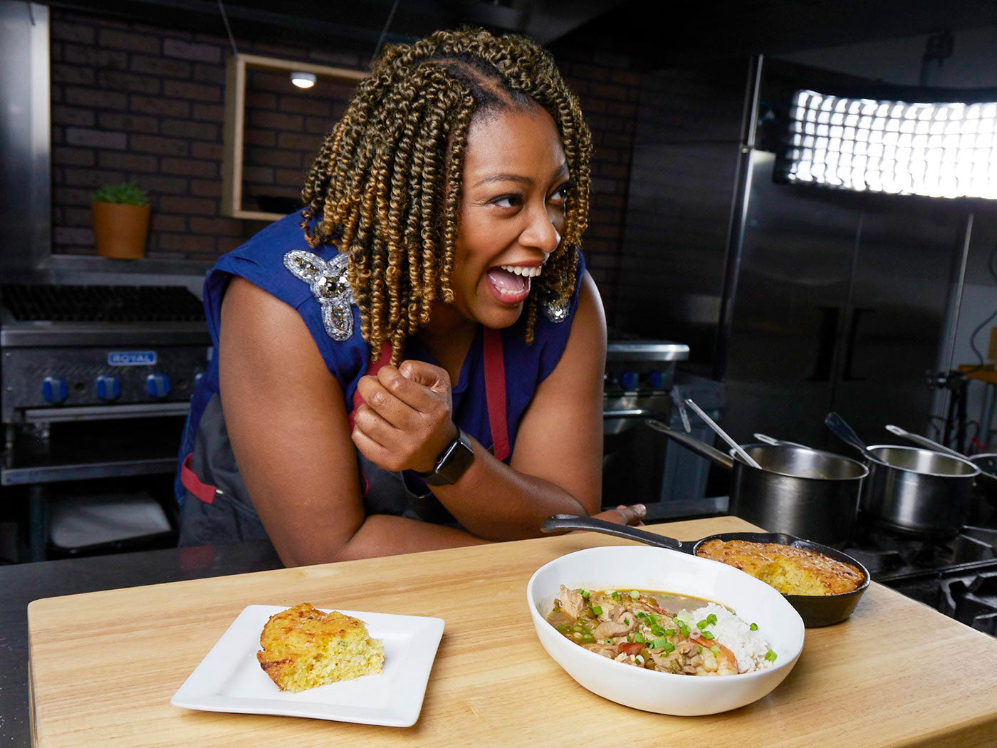 Chef Tiffany Derry's Seafood Gumbo & Cast Iron Cornbread