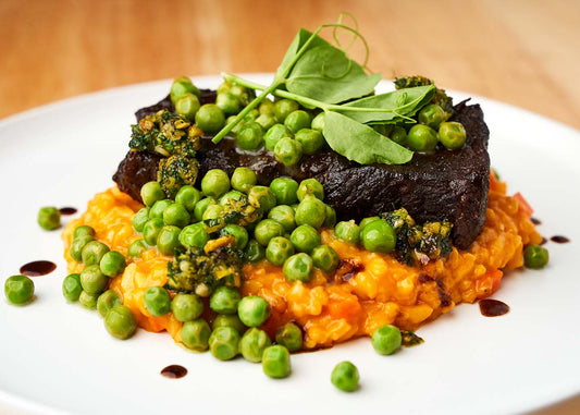 Brooke Williamson's short ribs, risotto and peas